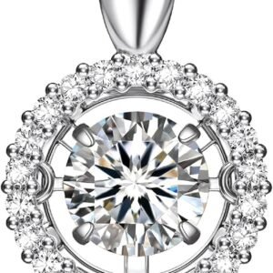 MomentWish dancing moissanite necklace in sterling silver