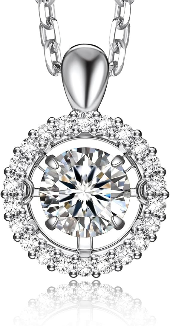 MomentWish dancing moissanite necklace in sterling silver