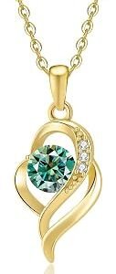 Minimalist curve moissanite necklace in gold plated stainless steel