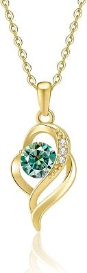 Minimalist curve moissanite necklace in gold plated stainless steel