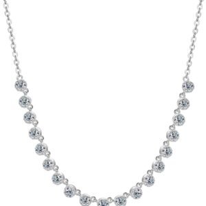 Moissanite bubble necklace pendant with smile design in gold plated silver