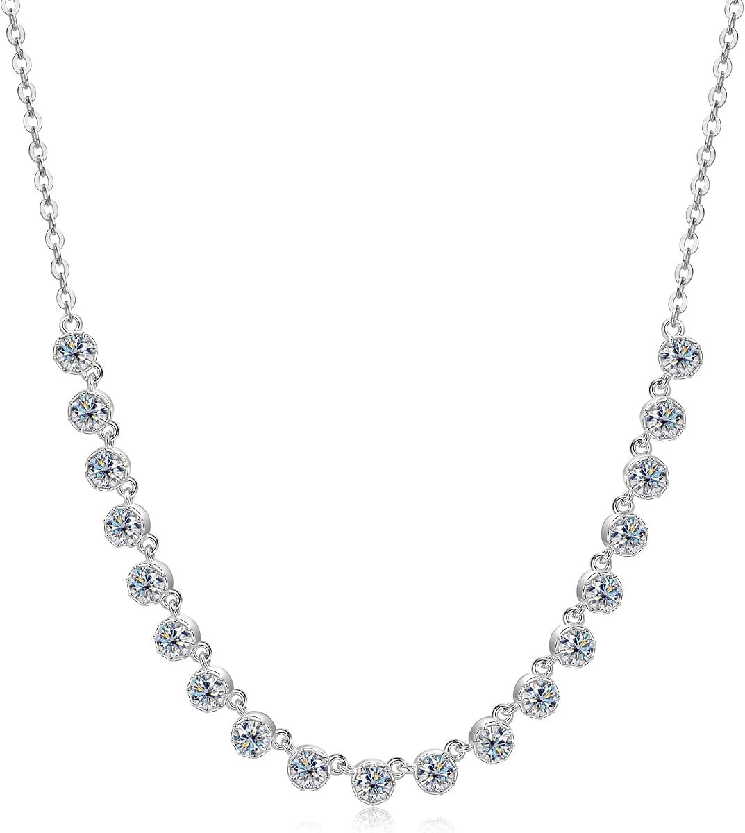 Moissanite bubble necklace pendant with smile design in gold plated silver