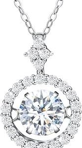 IDOKAWA moissanite circle pendant necklace in sterling silver