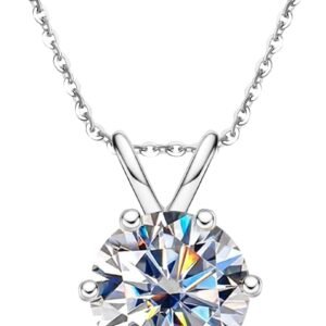 Moissanite classic pendant necklace with certificate of authenticity