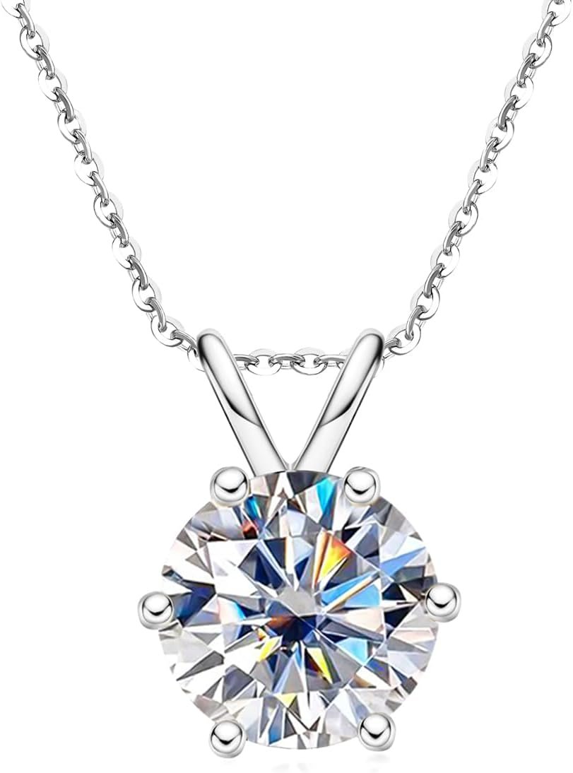 Moissanite classic pendant necklace with certificate of authenticity