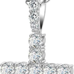 Moissanite cross necklace for men in sterling silver hiphop style
