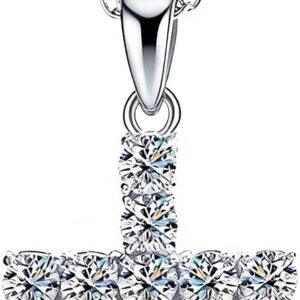 Moissanite cross necklace pendant in stainless steel