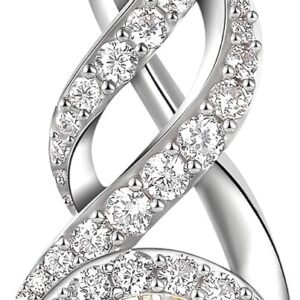 Sterling silver infinity necklace pendant with moissanite