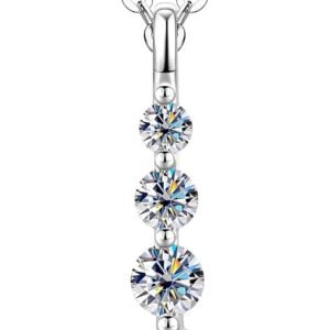 Moissanite drop pendant necklace in 14K gold filled chain