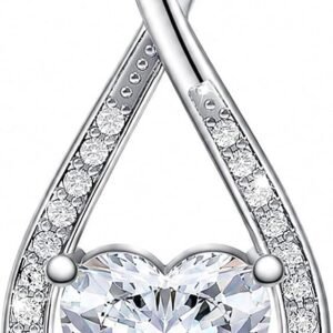 YAVENTI infinity heart moissanite necklace in sterling silver