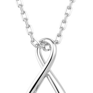 Moissanite infinity necklace pendant in sterling silver