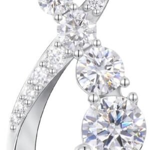 Moissanite infinity pendant necklace in sterling silver with white gold plating