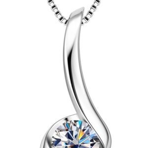 Moissanite infinity pendant necklace in sterling silver
