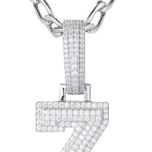 Moissanite initial necklace 3D iced out letter pendant in sterling silver