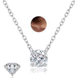 Moissanite layered necklace with pendant and choker chain