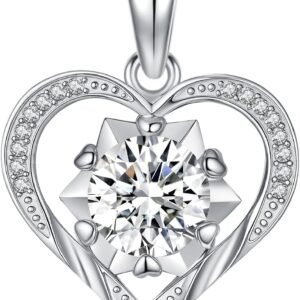 Moissanite and pearl necklace in sterling silver