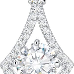 Moissanite pendant necklace in 18K yellow gold vermeil