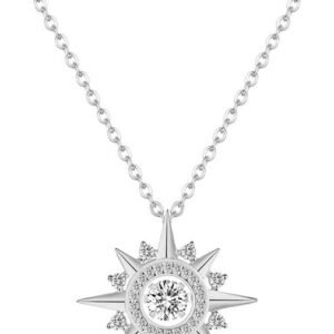 Moissanite Polaris star necklace pendant in 14K gold