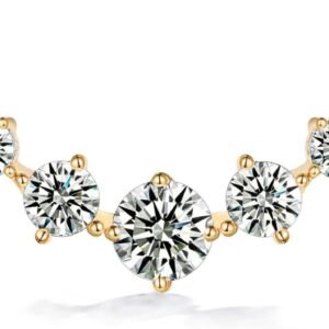 Seven stone graduated moissanite necklace in sterling silver