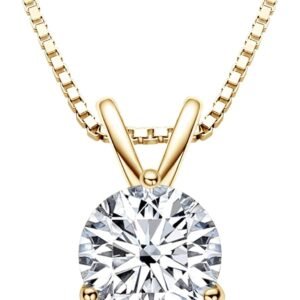 DYUNQ moissanite solitaire pendant necklace in sterling silver
