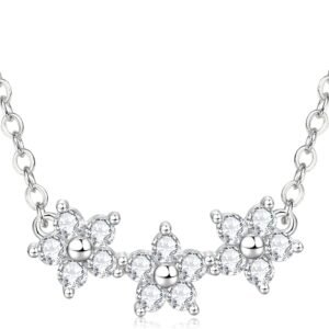 Moissanite star necklace with three star clusters in gold-plated silver