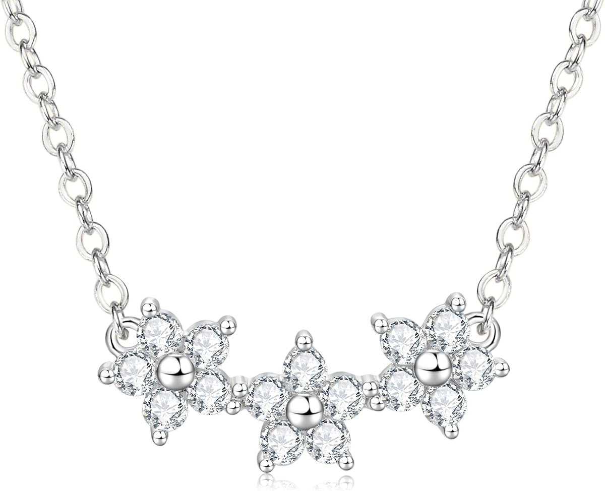 Moissanite star necklace with three star clusters in gold-plated silver