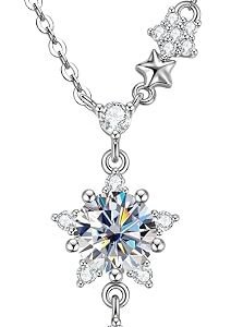 Moissanite starlight pendant necklace in gold plated sterling silver