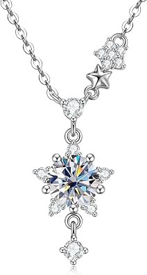 Moissanite starlight pendant necklace in gold plated sterling silver