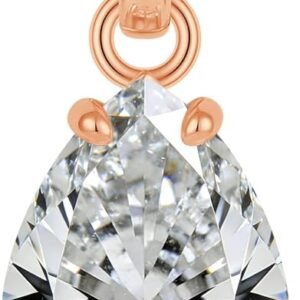 Moissanite teardrop necklace 6 carat pendant in rose gold plated silver