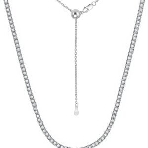 Moissanite tennis choker necklace 2mm dainty in sterling silver