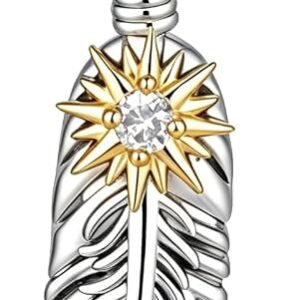 Moissanite feather necklace in sterling silver