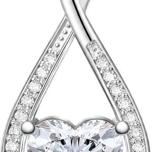 Moissanite infinity heart necklace in 925 sterling silver