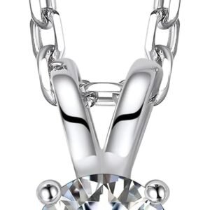 MomentWish moissanite solitaire pendant necklace in sterling silver