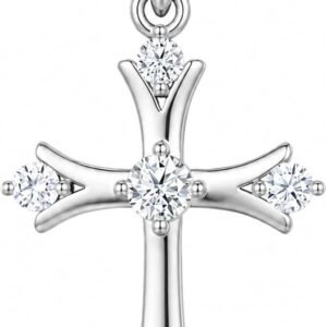 Silver moissanite cross necklace Christian faith pendant